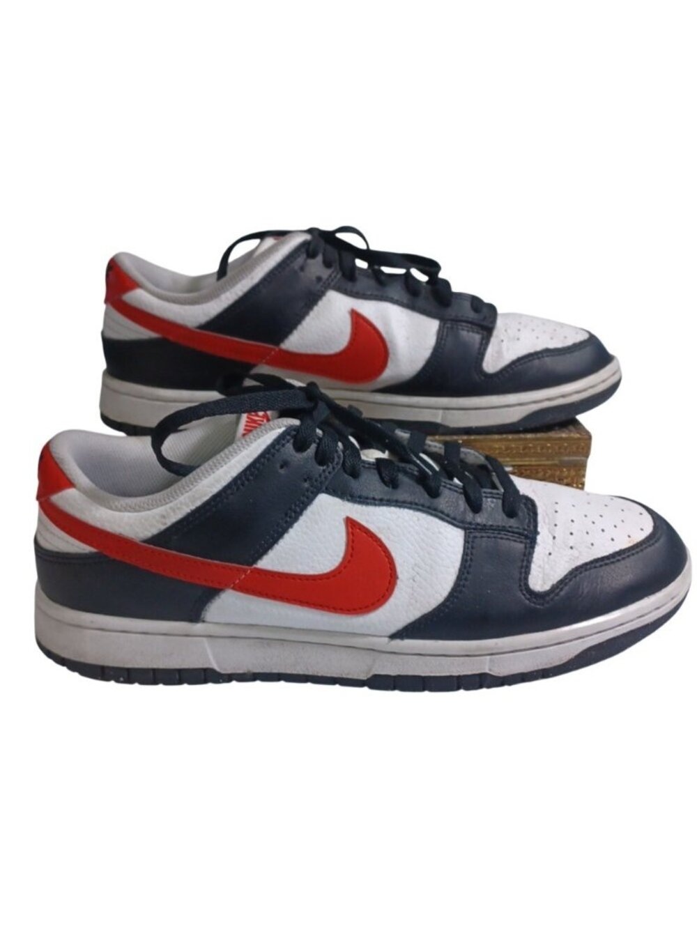 Nike Dunk Low 6 Retro Leather sneakers "Red Swoosh Panda" SZ 11 FB3354-001